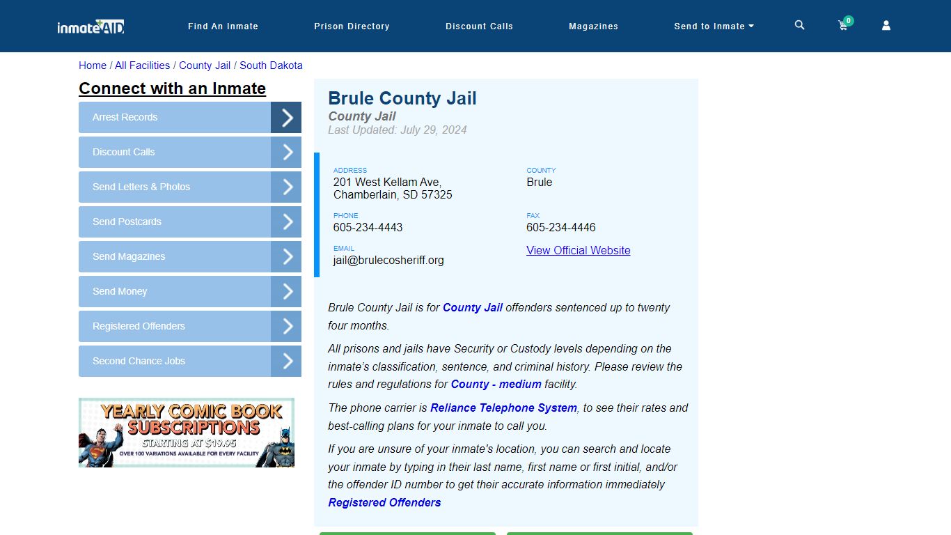 Brule County Jail - Inmate Locator